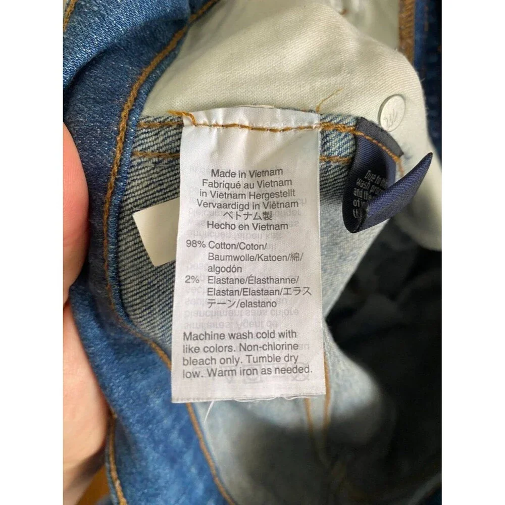Madewell Distressed Button Front High Waist Slim Straight Jeans Size 28 x 28